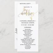 Black Gold Script Typography Wedding Program (Voorkant / Achterkant)