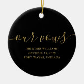 Black Gold Script Zijne en Hers Weduwen Keramisch Ornament (Voorkant)
