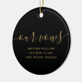 Black Gold Script Zijne en Hers Weduwen Keramisch Ornament (Links)