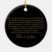 Black Gold Script Zijne en Hers Weduwen Keramisch Ornament (Achterkant)