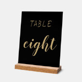 Black Gold Simple Modern Cute Numéro de table (Angle)