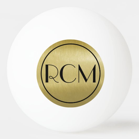 Black Gold Simple Sophisticated Monogram Pingpongballen (Voorkant)