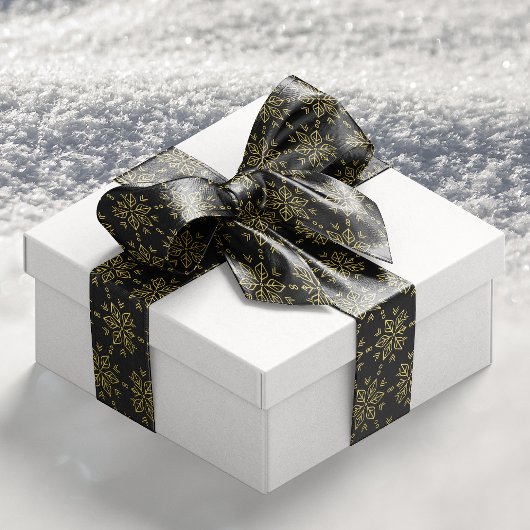 Black Gold Snowflake Patroon Lint