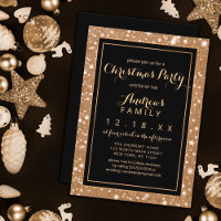 Black Gold Sparkly Glitter Bling Kerstparty