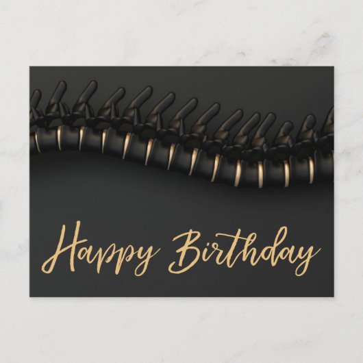 Black Gold Spine Chiropractic Birthday Briefkaart (Voorkant)