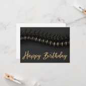 Black Gold Spine Chiropractic Birthday Card Kaart (Voorkant / Achterkant in situ)