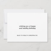Black Gold Spine Chiropractic Birthday Card Kaart (Achterkant)
