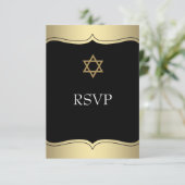 Black Gold Star de David Bar Mitzvah RSVP (Debout devant)