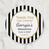Black Gold Stripe Hartelijk dank voor Afstuderen F Bedankjes Labels (Achterkant)