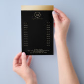 Black Gold Stripe Monogramm Circle Flyer (Hand)