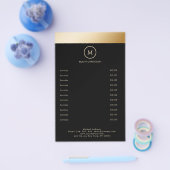 Black Gold Stripe Monogramm Circle Flyer (Enkel)