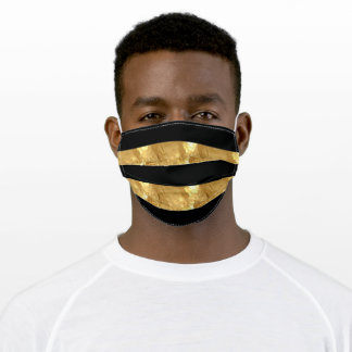 Black Gold Stripes Stoffen Mondmasker