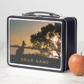 Black & Gold Sunset Kangaroo Tree Silhouette (In situ)