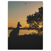 Black & Gold Sunset Silhouette Kangaroo Australië Klembord (Achterkant)