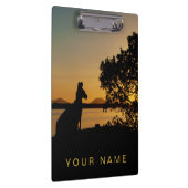 Black & Gold Sunset Silhouette Kangaroo Australië Klembord (Rechts)