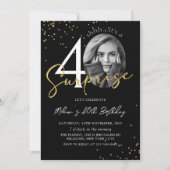 Black Gold Surprise 40e anniversaire Invitation ph (Devant)