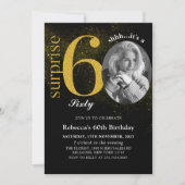 Black Gold Surprise 60e anniversaire Invitation ph (Devant)
