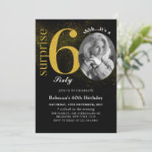 Black Gold Surprise 60e anniversaire Invitation ph (Debout devant)