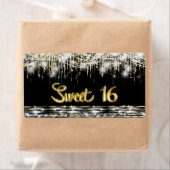 Black Gold Sweet 16 Étiquettes bouteille d'eau (En situation)