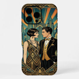 Black Gold Teal iPhone 16 Pro Max Hoesje
