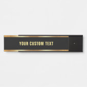 Black & Gold Template Your Custom Text Elegant Deurbordje (Voorkant)