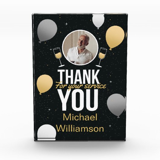 Black & Gold Thank You – Retirement Keepsake Fotoblokken (Voorkant)