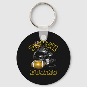 Black Gold Touchdown Day Football spel High School Sleutelhanger