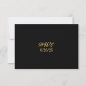 Black Gold Traditional Wedding RSVP Card (Achterkant)
