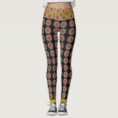 Black Gold Trendy Colorful Abstracte Leggings (Voorkant)