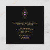 *~* Black Gold Triangles Sacred Geometry Alchemy Vierkante Visitekaartje (Achterkant)