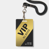 Black Gold VIP All Access Pass Event ID-logo Badge (Voorzijde met lanyard)