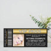 Black Gold VIP Pass Verjaardagsfeest Kaart (Staand voorkant)