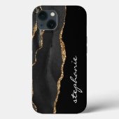 Black Gold Waterverf Agate - Aangepast Case-Mate iPhone Case (Achterkant)