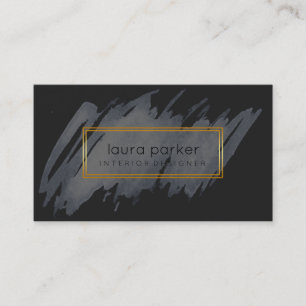 Black Gold Waterverf Splatter Abstract Modern Visitekaartje