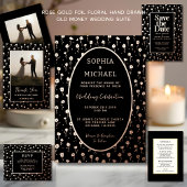 Black Gold Wedding Detail Sjabloon QR-code Kaart