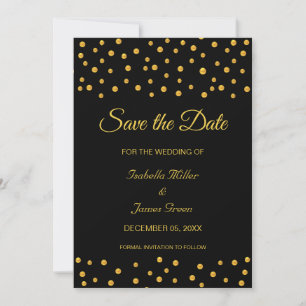 Black Gold Wedding Enregistrer la date Invitation