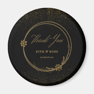 Black & Gold Wedding Favors Magnet
