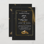 	Black Gold Wedding Invitation (Devant / Derrière)