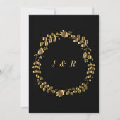 Black Gold Wedding Invitation Sjabloon (Achterkant)