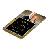 Black Gold Wedding Save the Date Invitation Magneet (Linkerzijde)