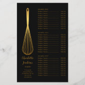 Black Gold Whisk Bakery Patisserie Service Menu (Voorkant)