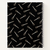 Black & Gold Whisk Pattern | Kaas cateringreceptie Notitieboek (Achterkant)