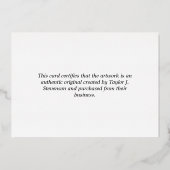 Black Gold White Certificate of Authenticity Folie Uitnodiging (Achterkant)