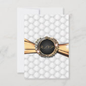 Black Gold & White Elegant Luxury Wedding RSVP Kaart (Achterkant)