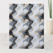 Black, Gold & White Marble Folded Greeting Card Kaart (Voorkant)