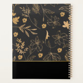Black Gold Wildflowers floral bloom 2026 planner (Dos)
