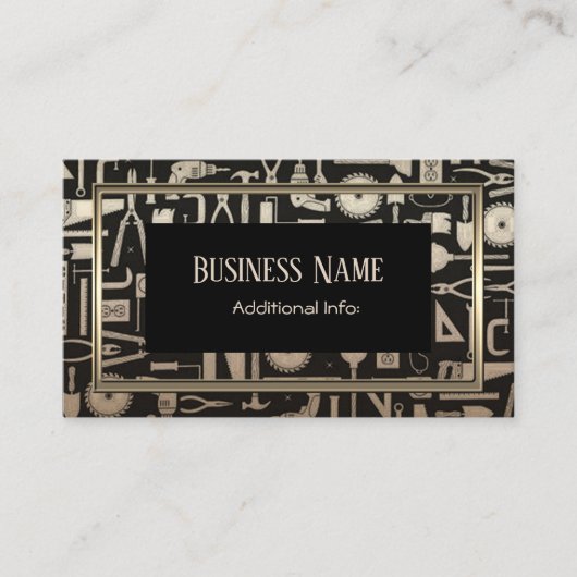 Black & Gold Workshop Tools Visitekaartje 3 (Voorkant)