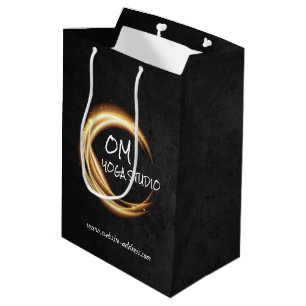 Black & Gold YOGA Studio Massage Therapy ZEN Sign Medium Cadeauzakje