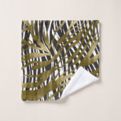 Black & Gold Zebra Print Safari Chic Glamor (Gant de toilette)