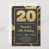 Black Golden 20e anniversaire Invitation (Devant)